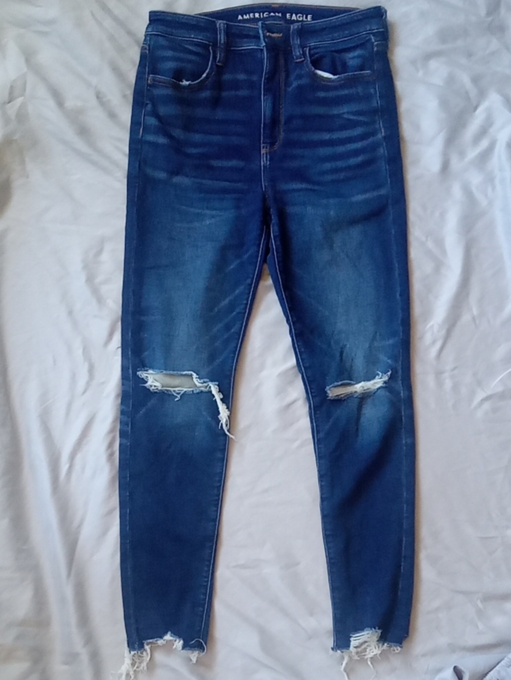 American Eagle Outfitters Blue Distressed Skinny Jeans 8 Short